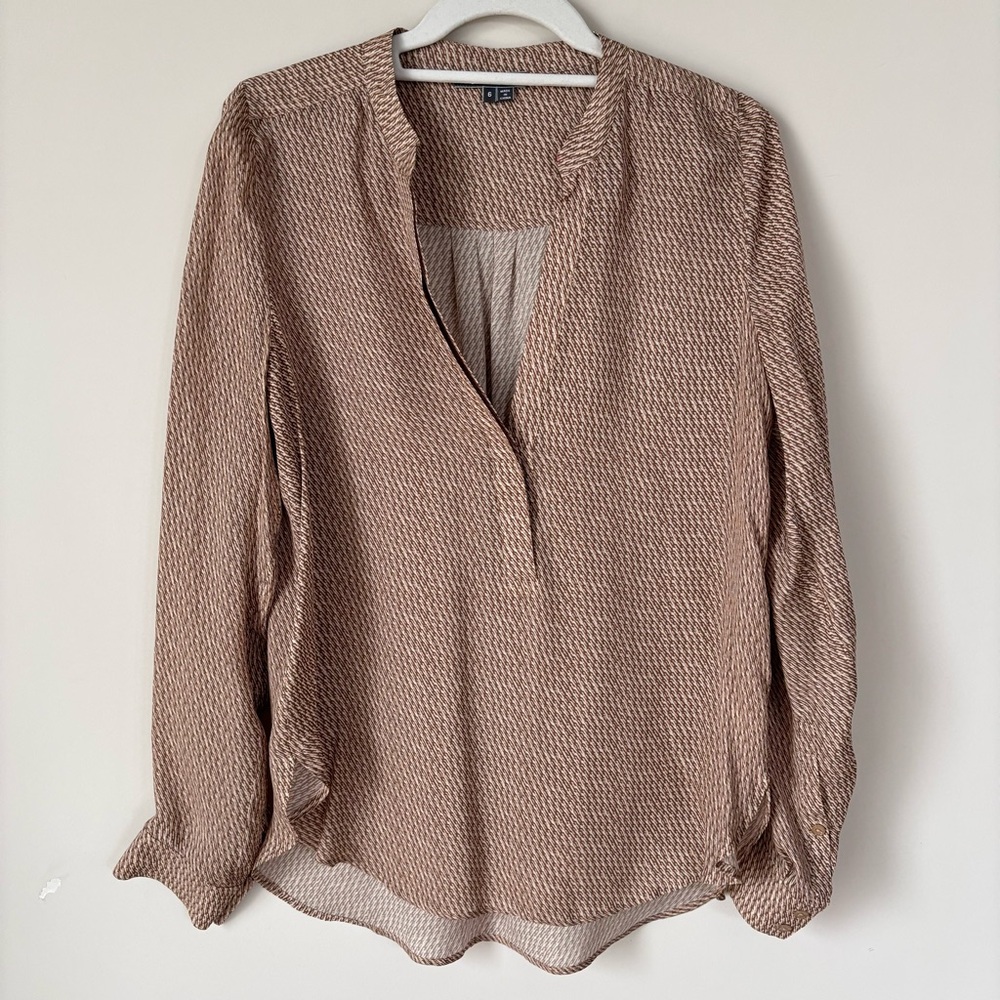 Vince Long Sleeve Silk Blouse Women's Size 6